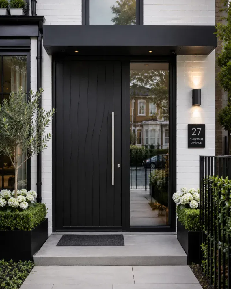 black front door