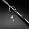 Cross hoop goth earring antikuos