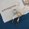 Wrecking ball dangle earring by Antikuos jewellery, detail
