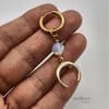 Opaline moon gold charm hoop earring by Antikuos