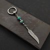 Blue feather mens earring antikuos
