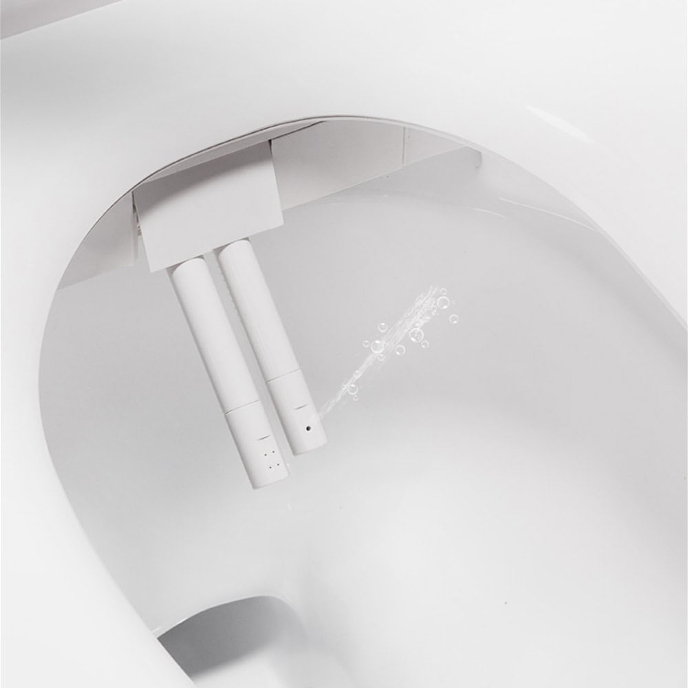 bidetry LX bidet toilet seat nozzle spraying water