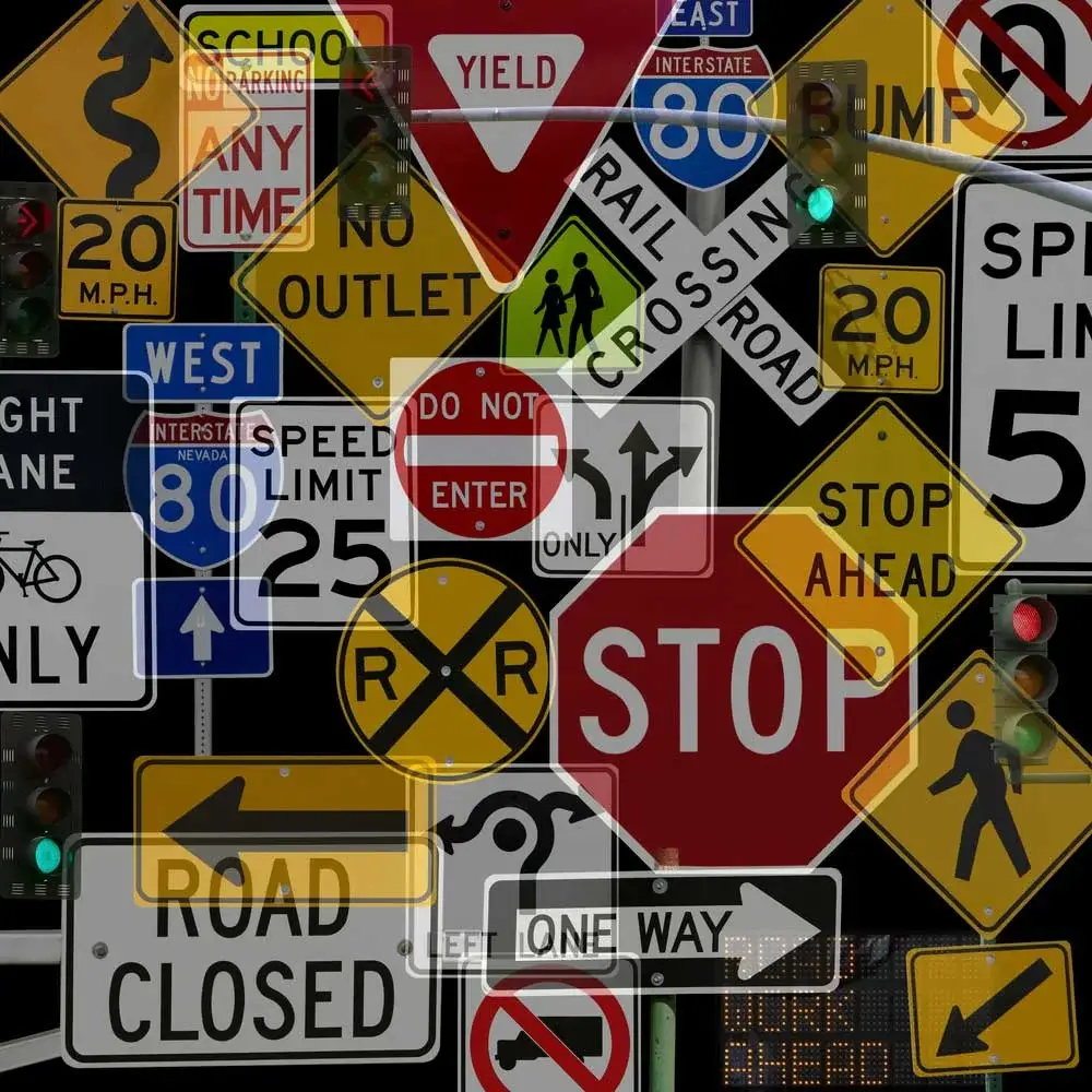 Montage Of Traffic Signs