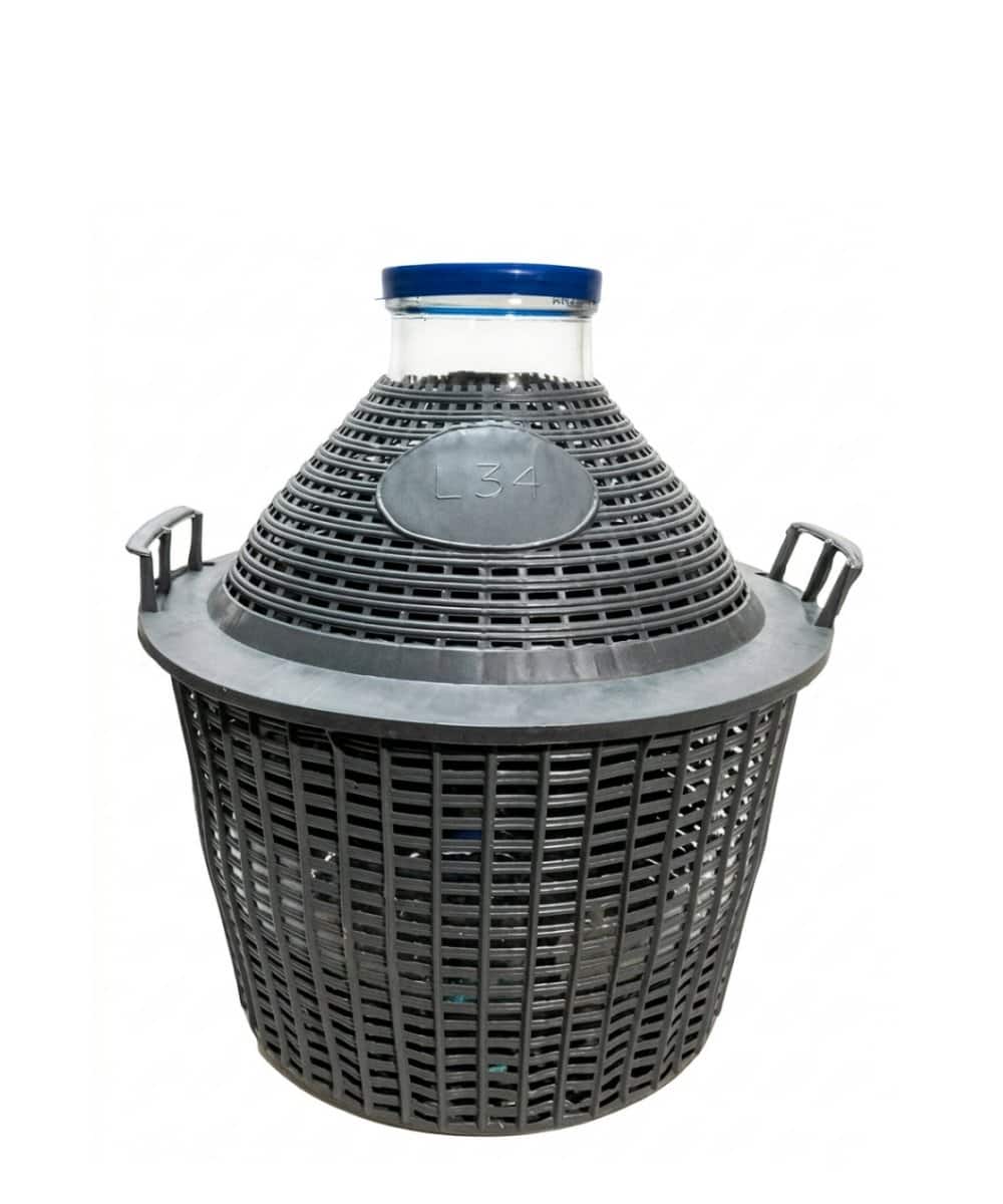 Damigiana per melenzane e conserve litri 34 bocca larga con tappo