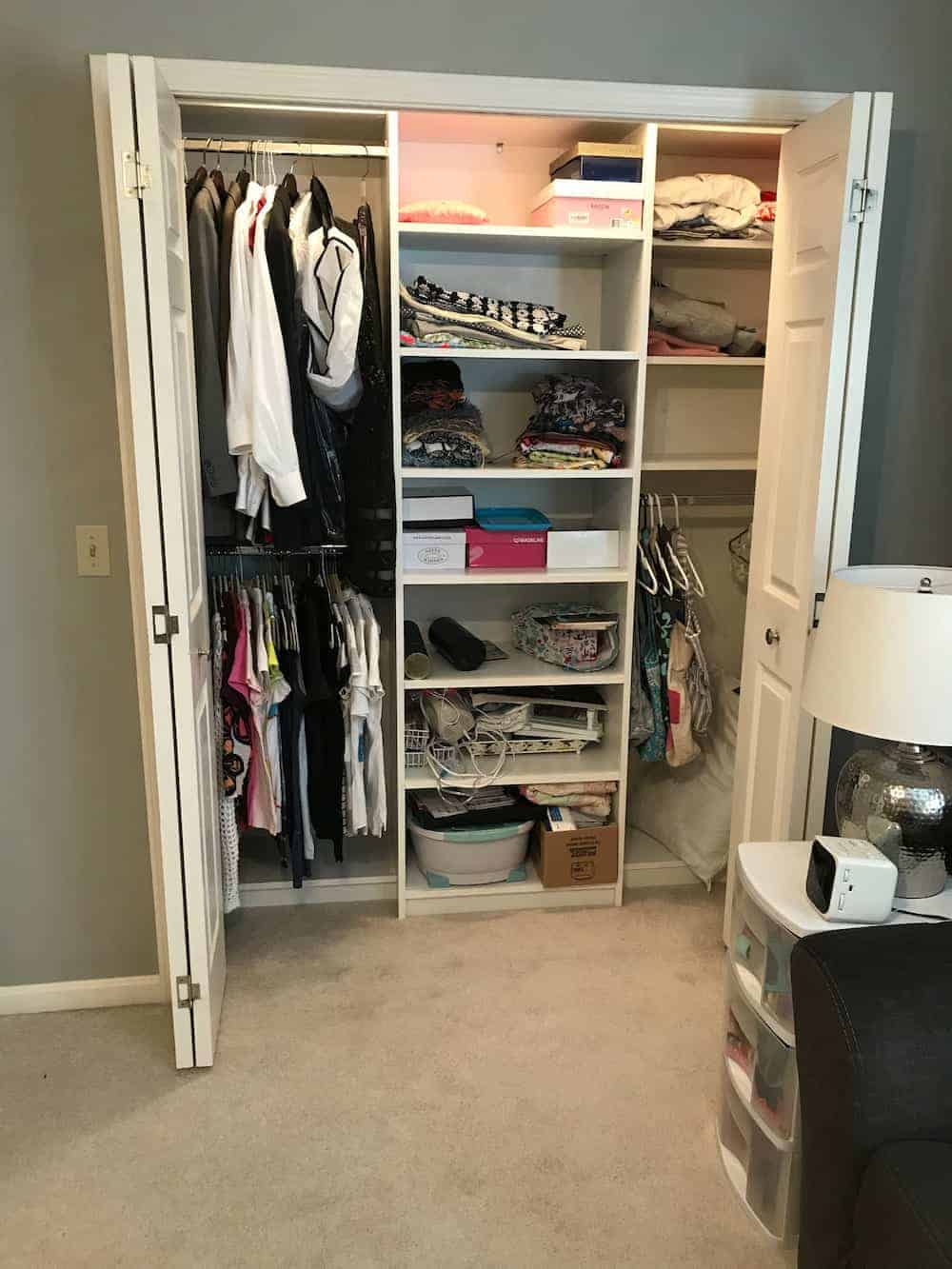 organized closet after organizing session
