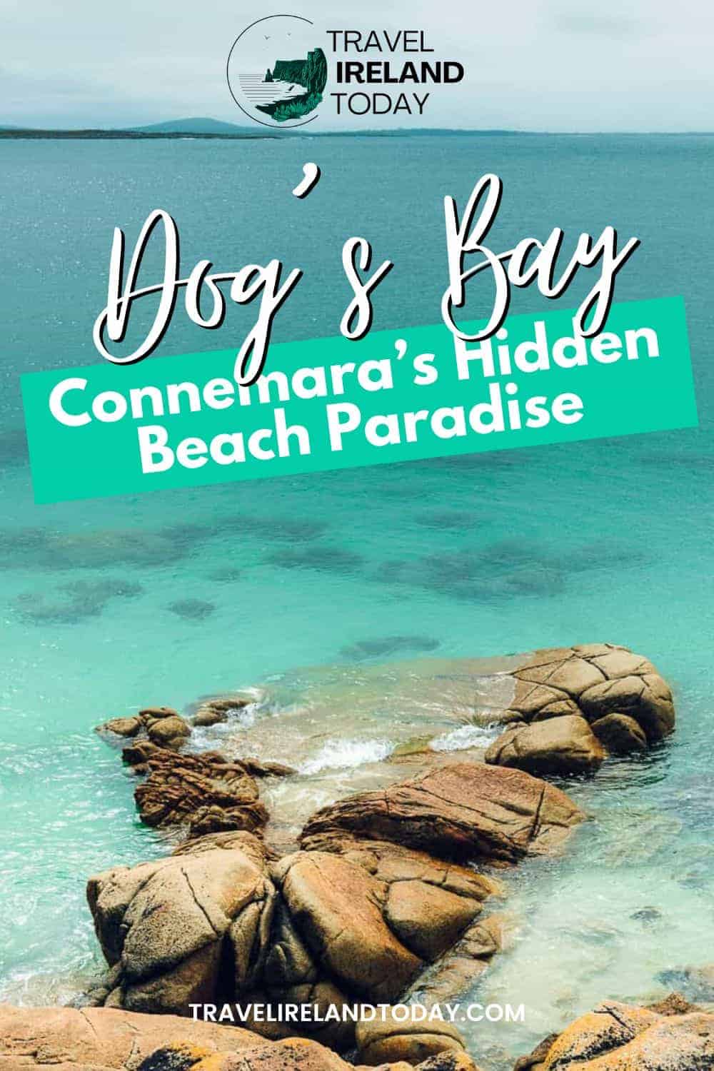 Gentle waves crashing on Connemara’s hidden beach with rocky shoreline, turquoise waters, scenic Irish coastal landscape.