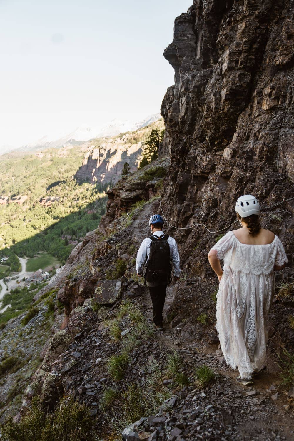 Bride and Groom Via Ferrata Elopement