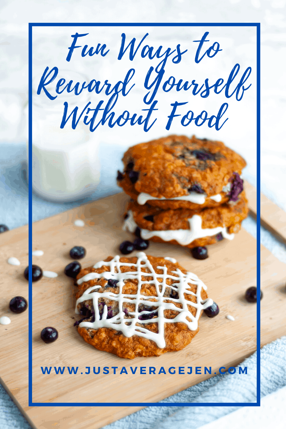 Pinterest pin of blueberry cookies