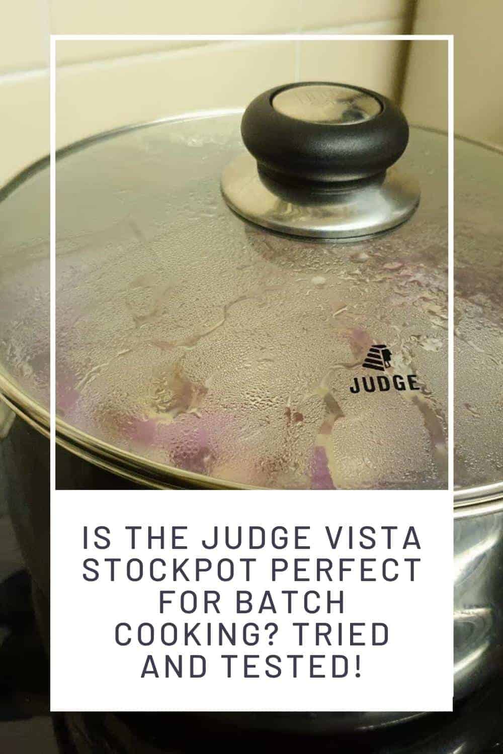 Pinterest pin of Judge Vista stockpot
