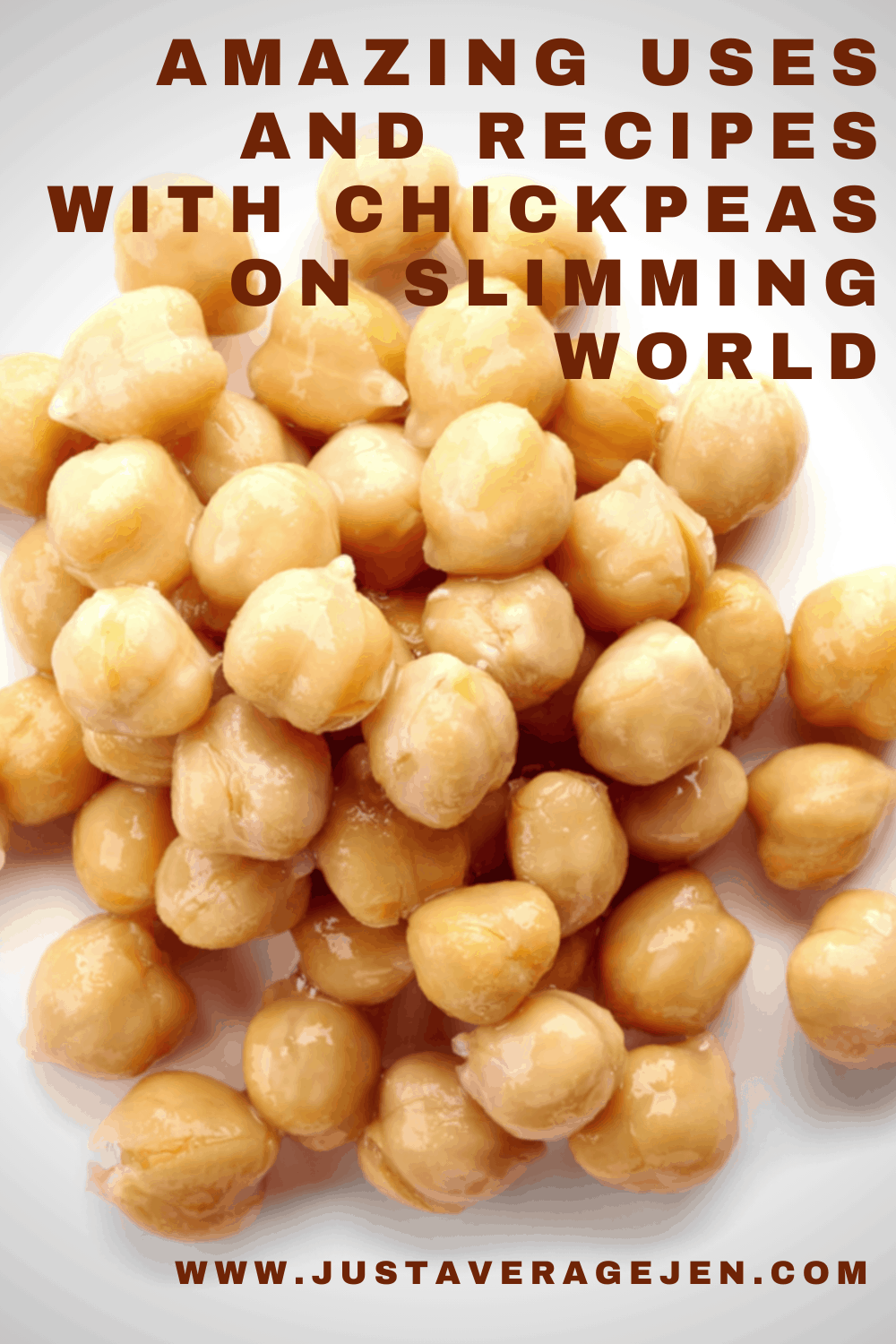 Pinterest pin of closeup of chickpeas