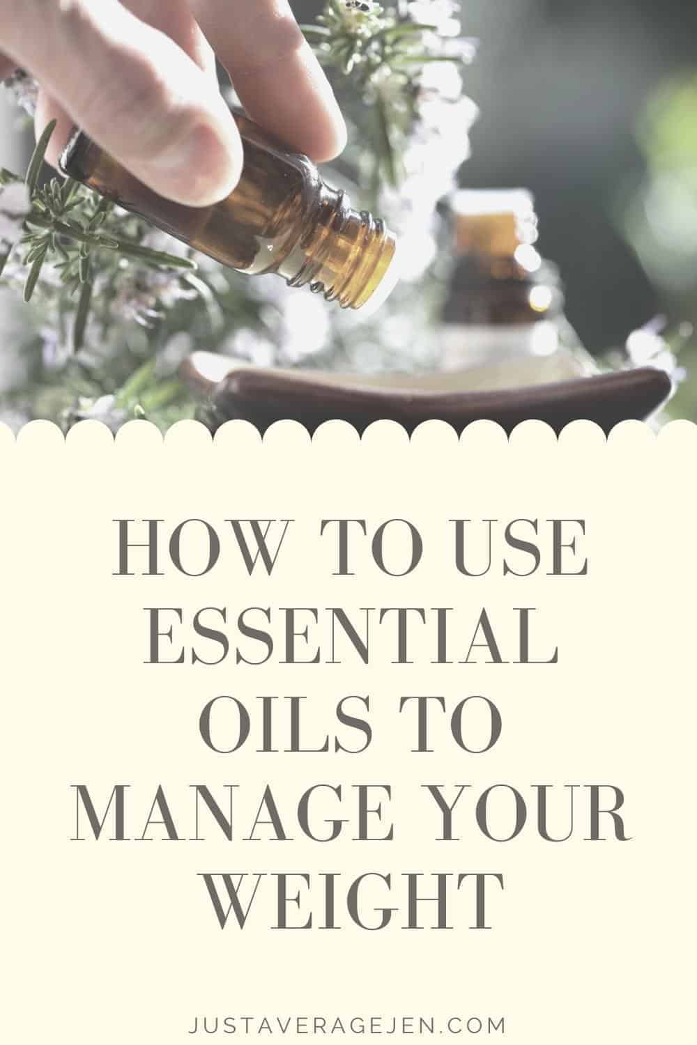 Pinterest pin with person dripping essential oil