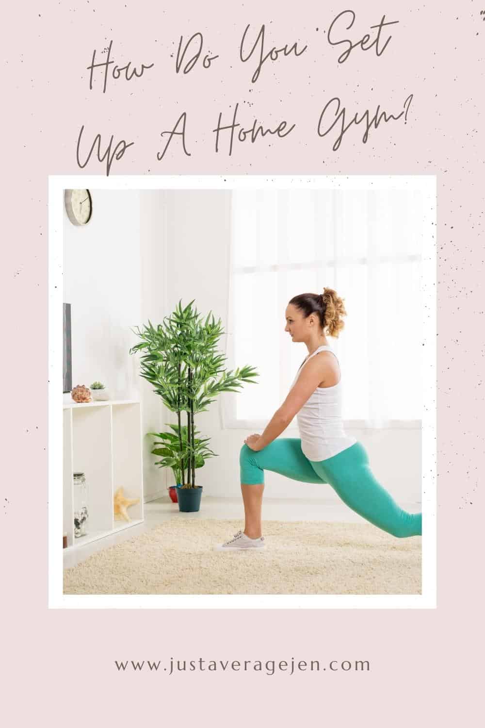 Pinterest pin of a woman exercising, she is wearign a white vest top and green leggings