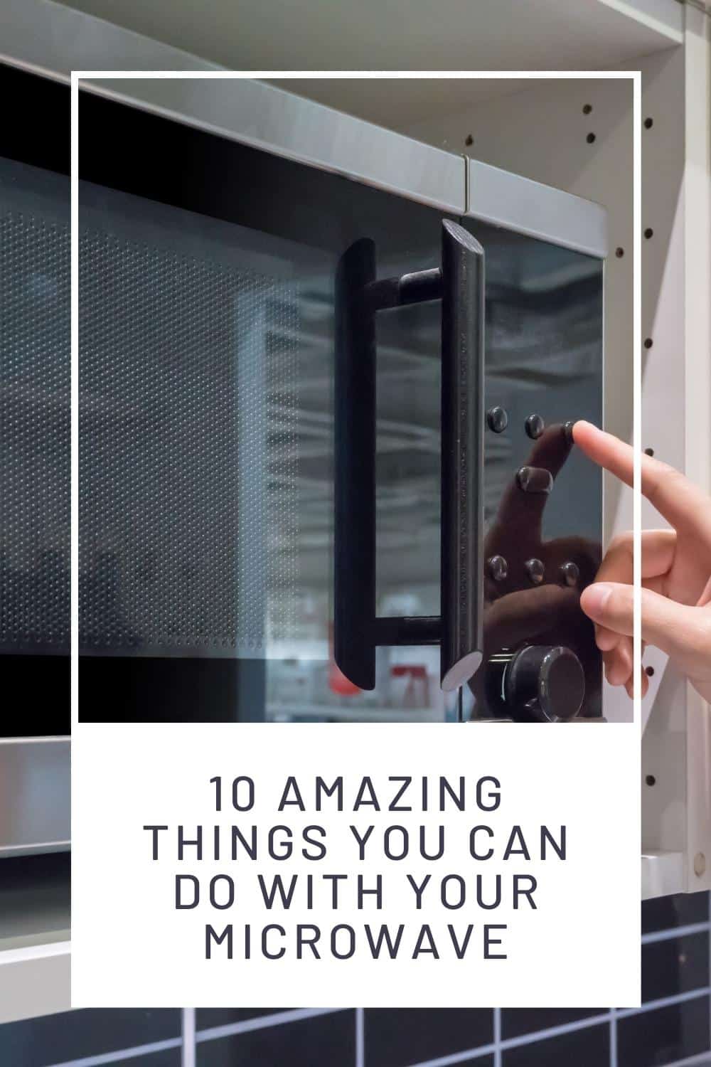 Person pressing buttons a microwave