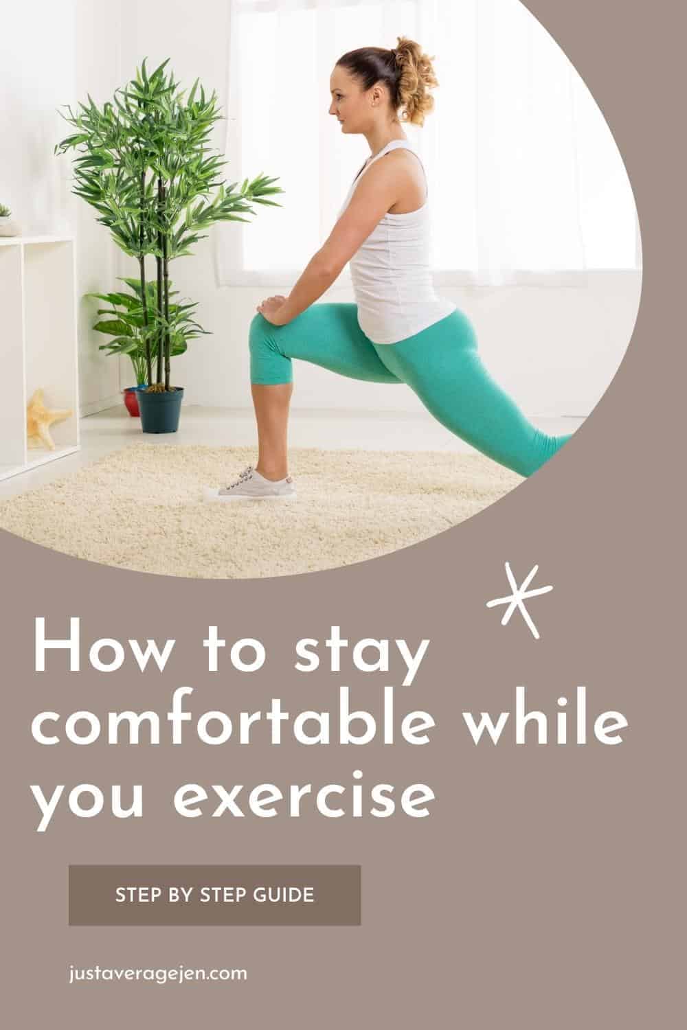 Pinterest pin of woman exercising in white vest with green leggings