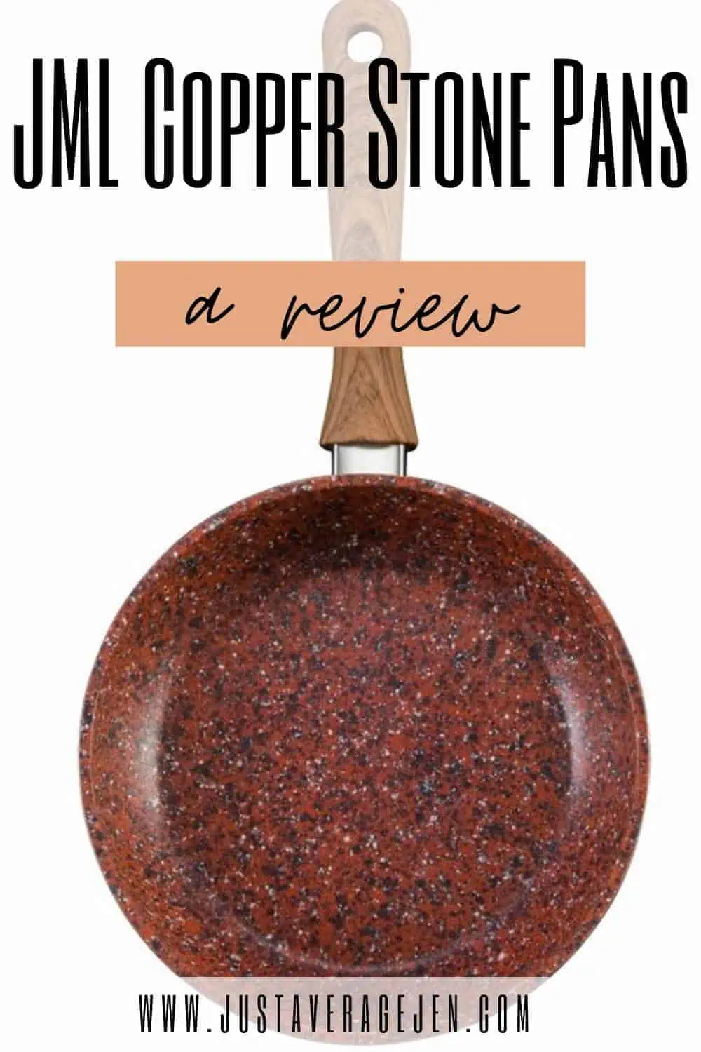 Pinterest pin of JML Copper Stone pan