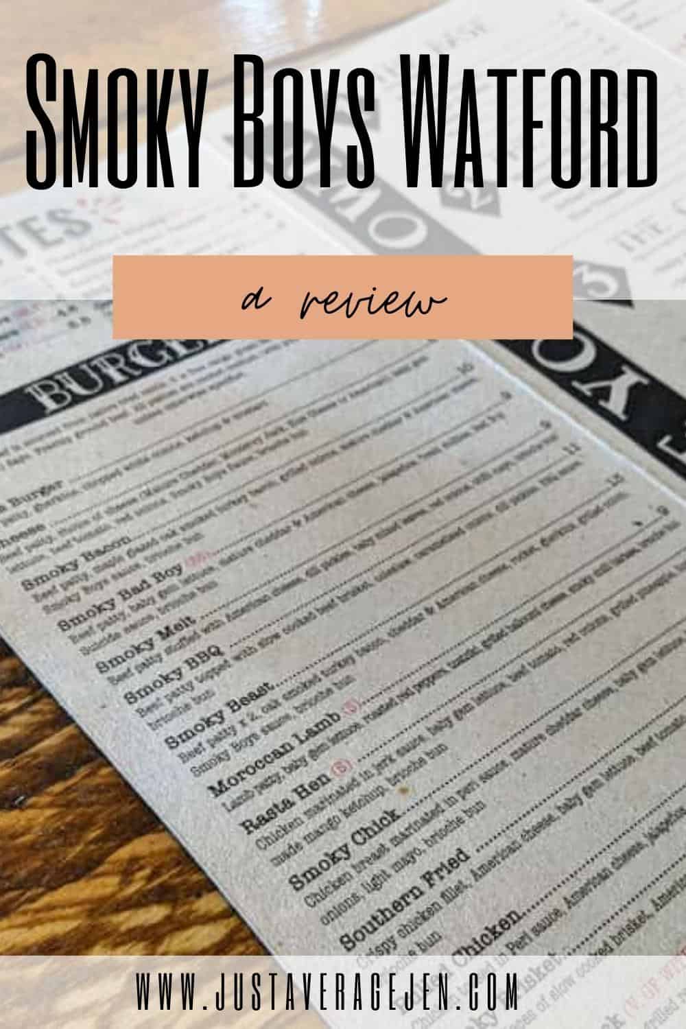 Menu at Smoky Boys in Watford