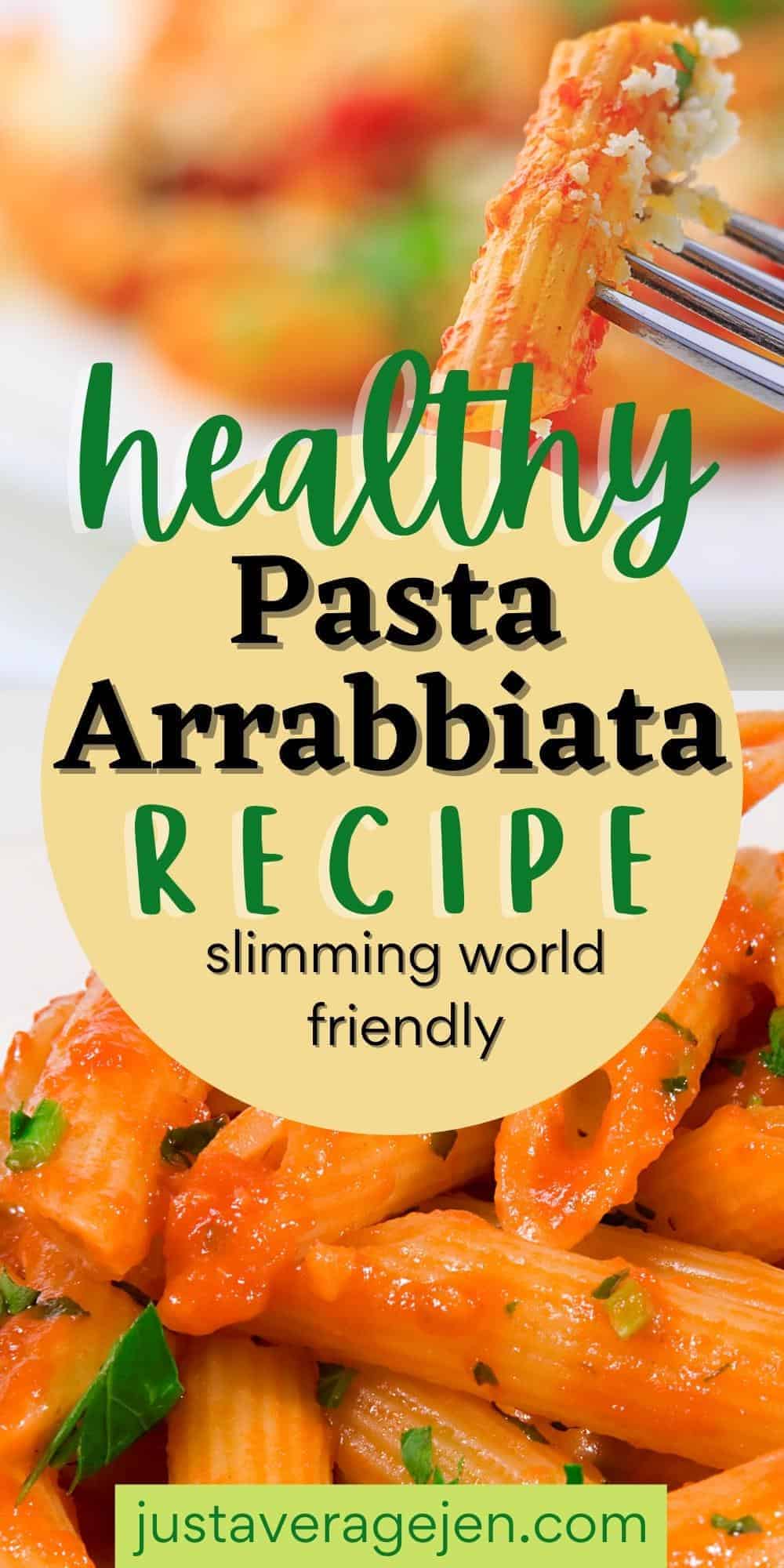 Pinterest pin of Slimming World pasta arrabiata
