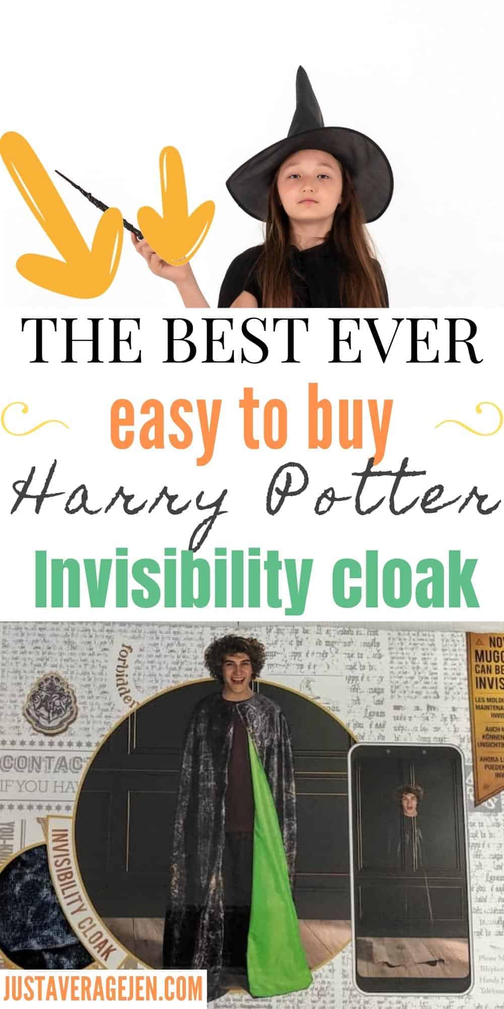 Pinterest pin of Harry Potter Invisibility cloak