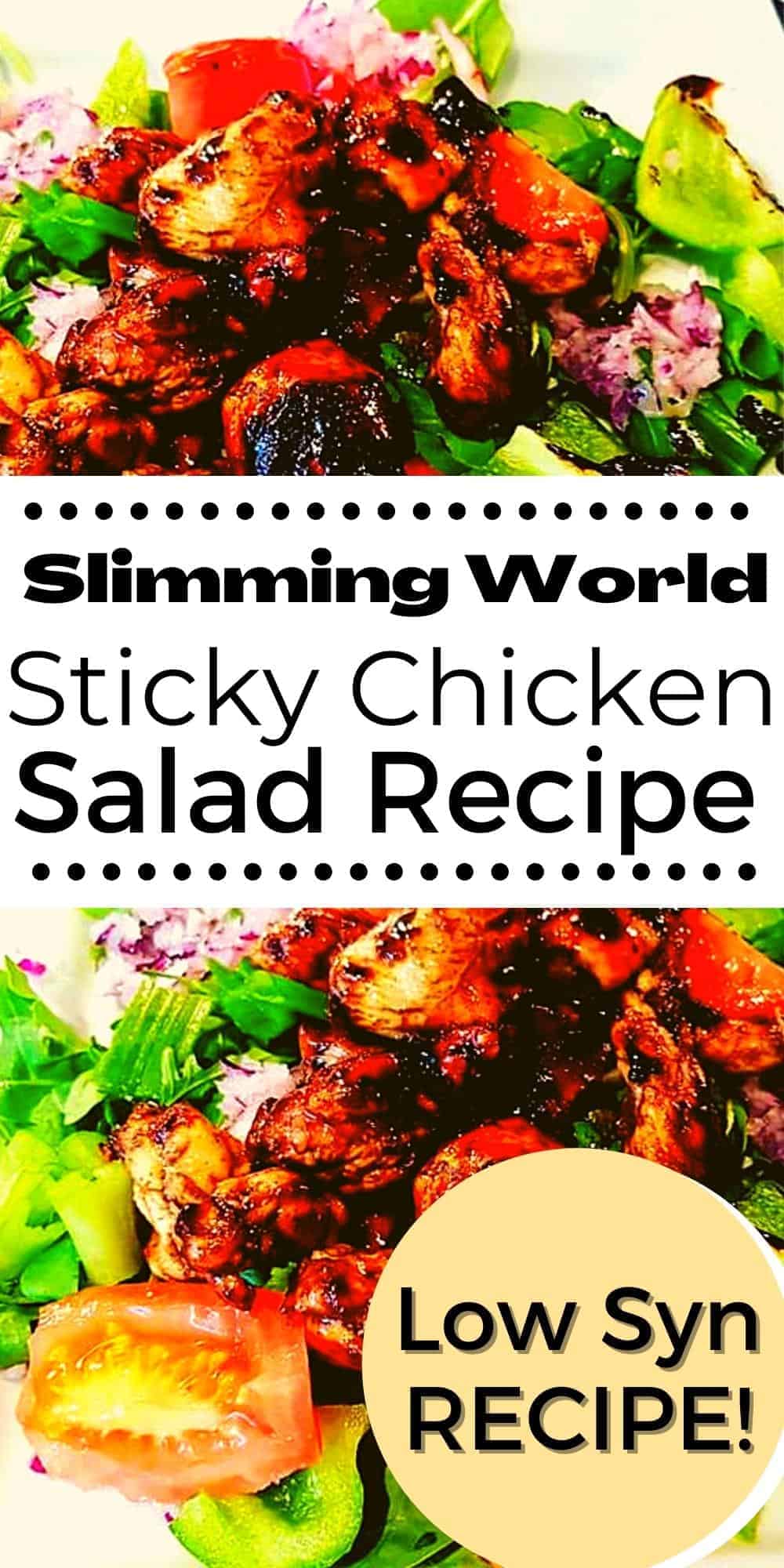 sticky chicken salad recipe pin