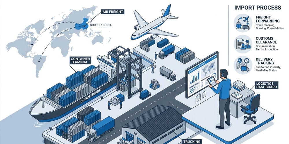 freight planning import process from china