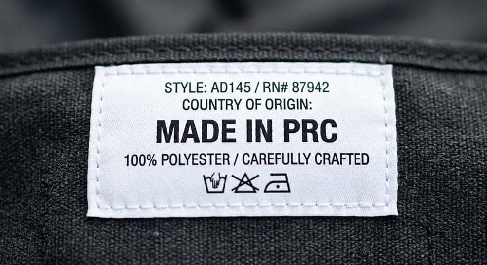 China origin label product origin marking customs label