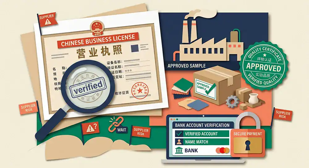 Importer reviewing supplier certificates and export documents from China