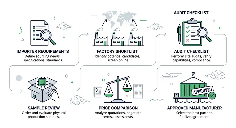 Factory sourcing China process with supplier verification