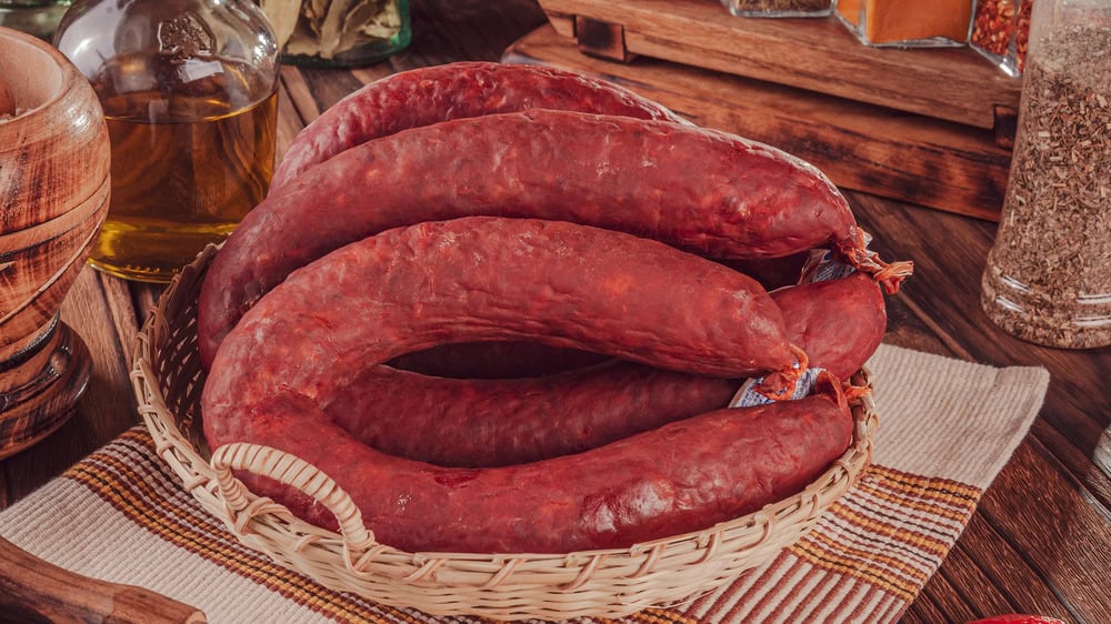 spicy chorizo and the rich linguica portuguese food
