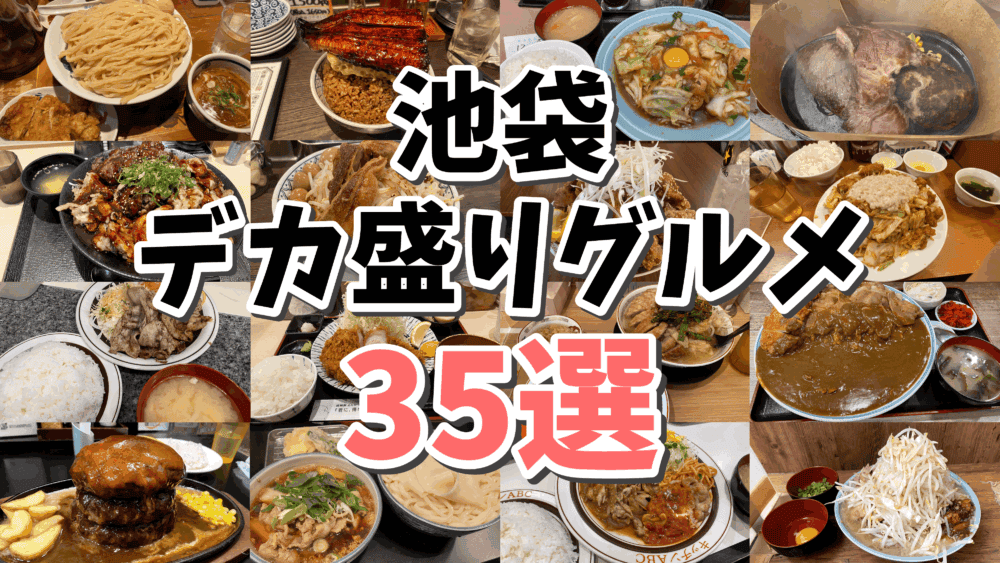 【まとめ】池袋周辺エリアのデカ盛りグルメ35選（お店ごとに重量目安あり）