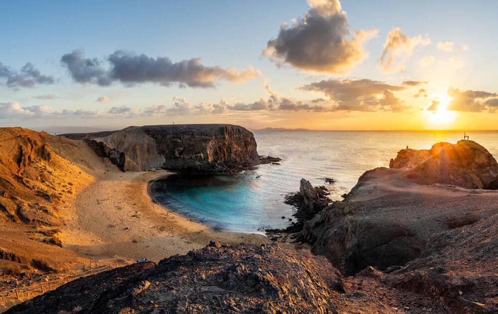 Papagayo beach at sunset, Lanzarote, Canary Islands