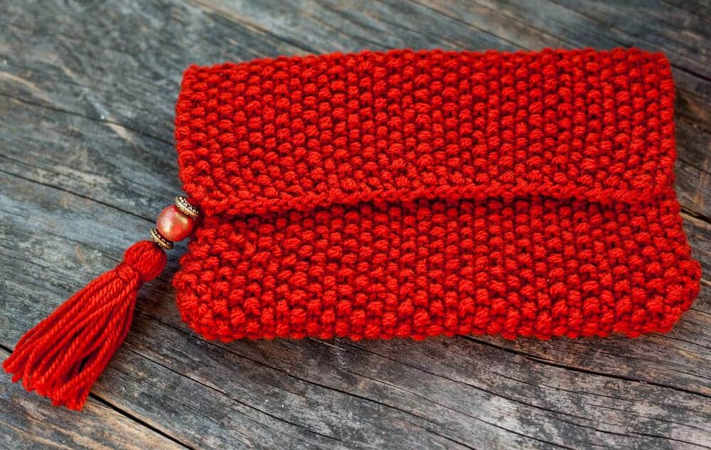  Crochet  Accessories - red crochet clutch