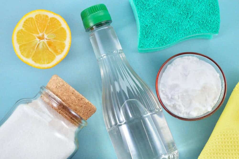 vinegar, baking soda, and lemon - natural cleaner