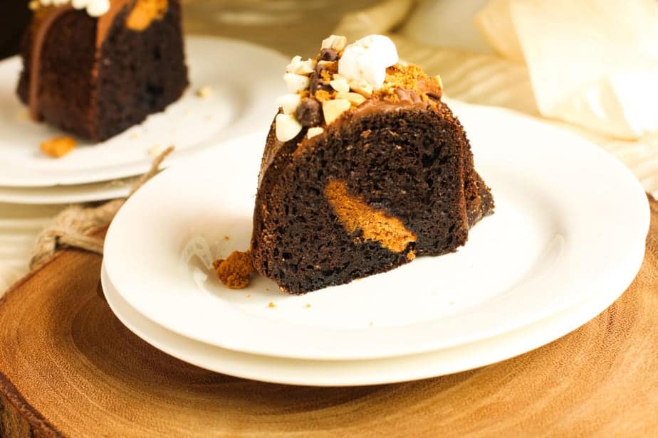 Biscoff and Chocolate Rocky Road Bundt Cake