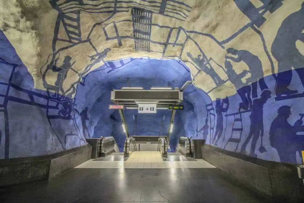 T-Centralen Blue Line Rolltreppen