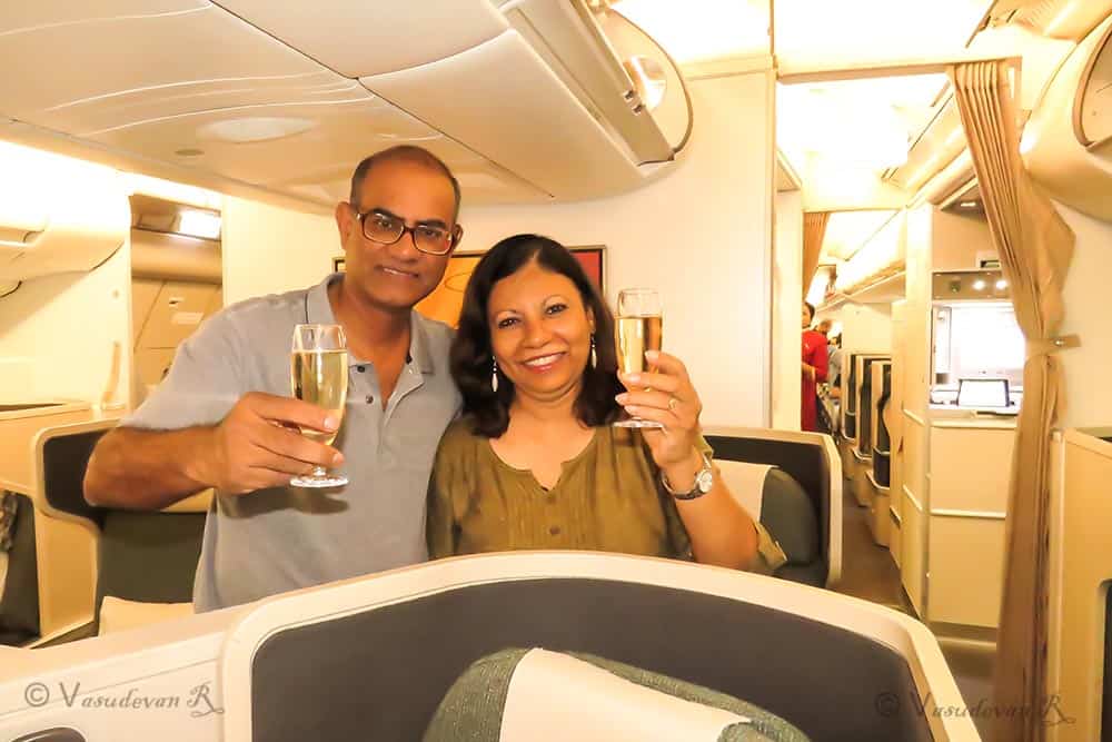 Business Class in Cathay Pacific A350-900 8 Cathay Pacific Business class A350 , Champagne