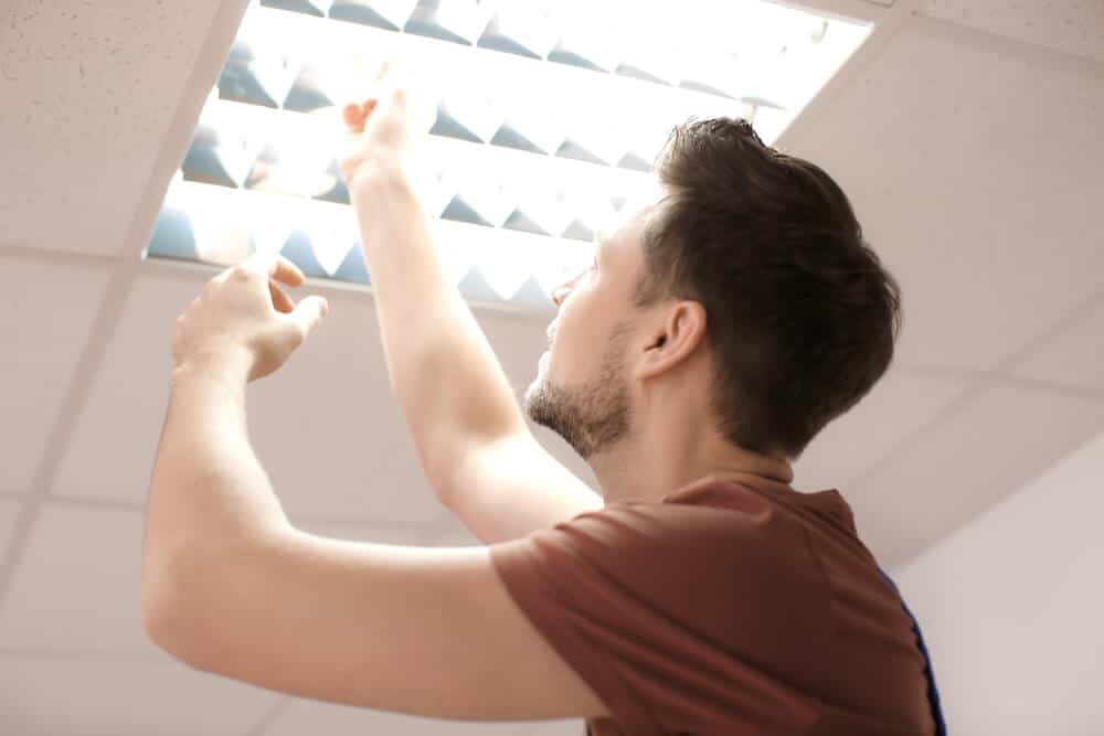 LED  panel lighting installed