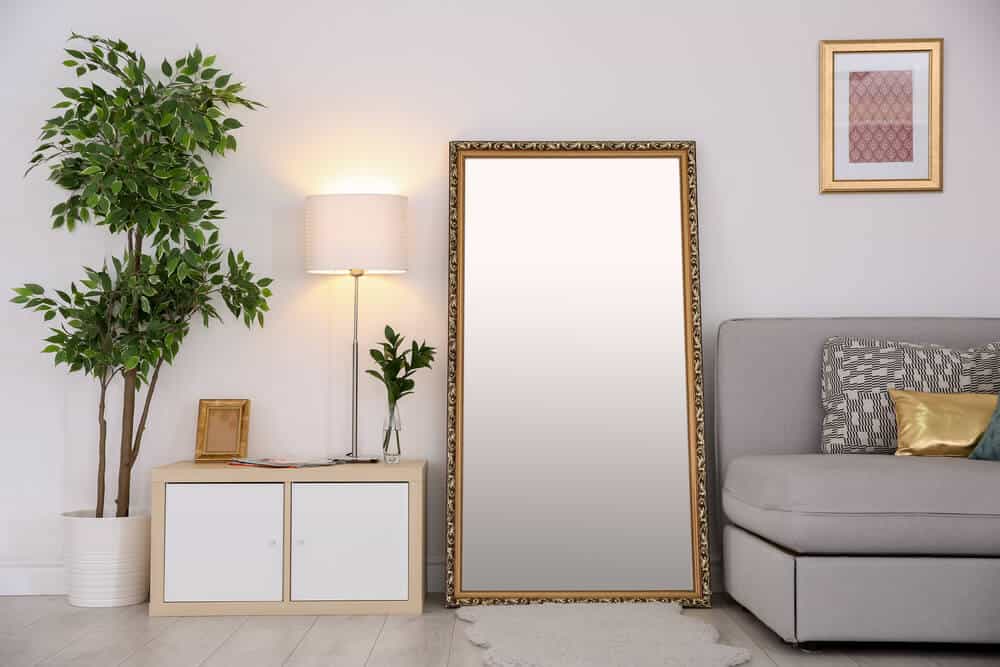 Mirror by Sofa