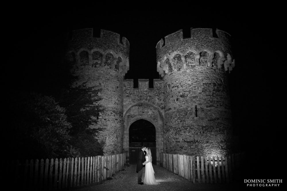 Night couple photo at Cooling Castle Barn