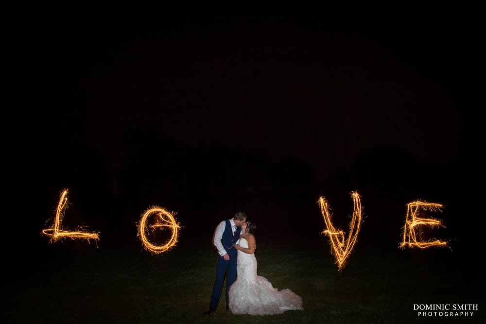 LOVE Sparkler Photo at Hookhouse Farm