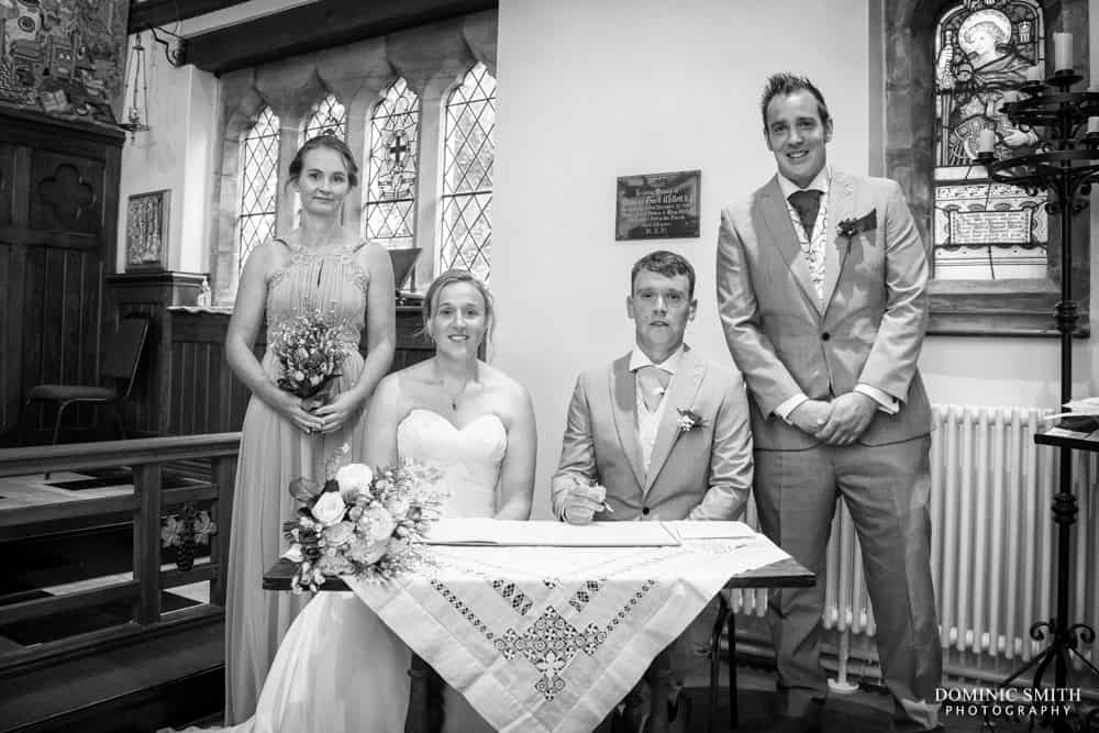 Signing the register at St Augustines Church