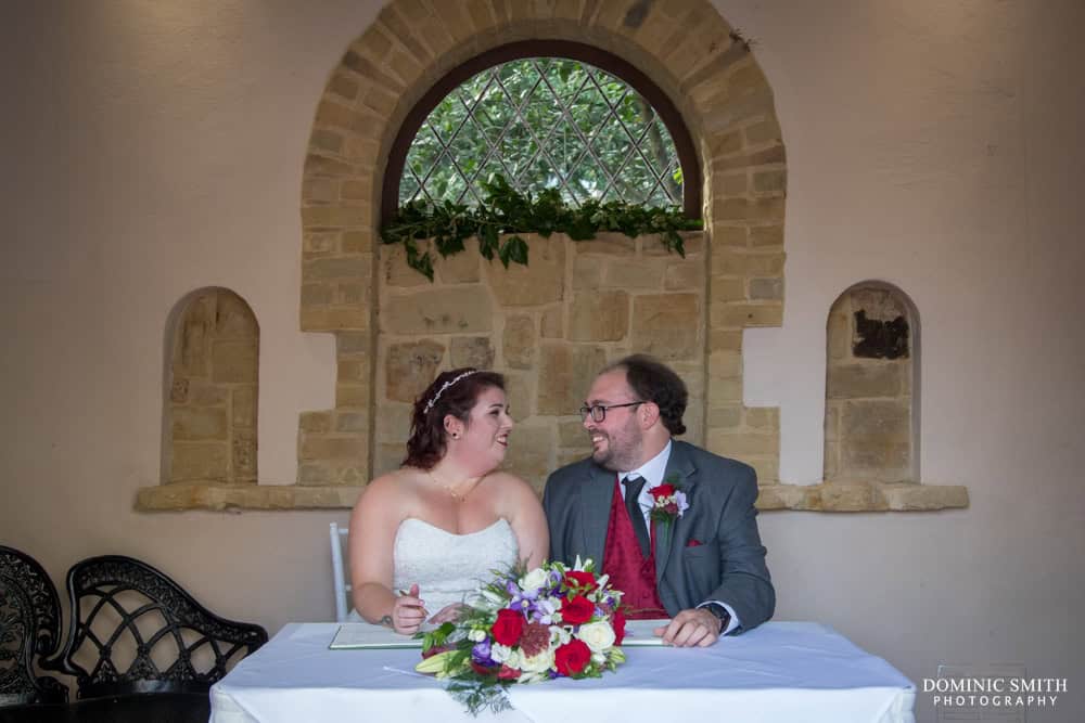 Signing the register at the Ravenswood Hotel