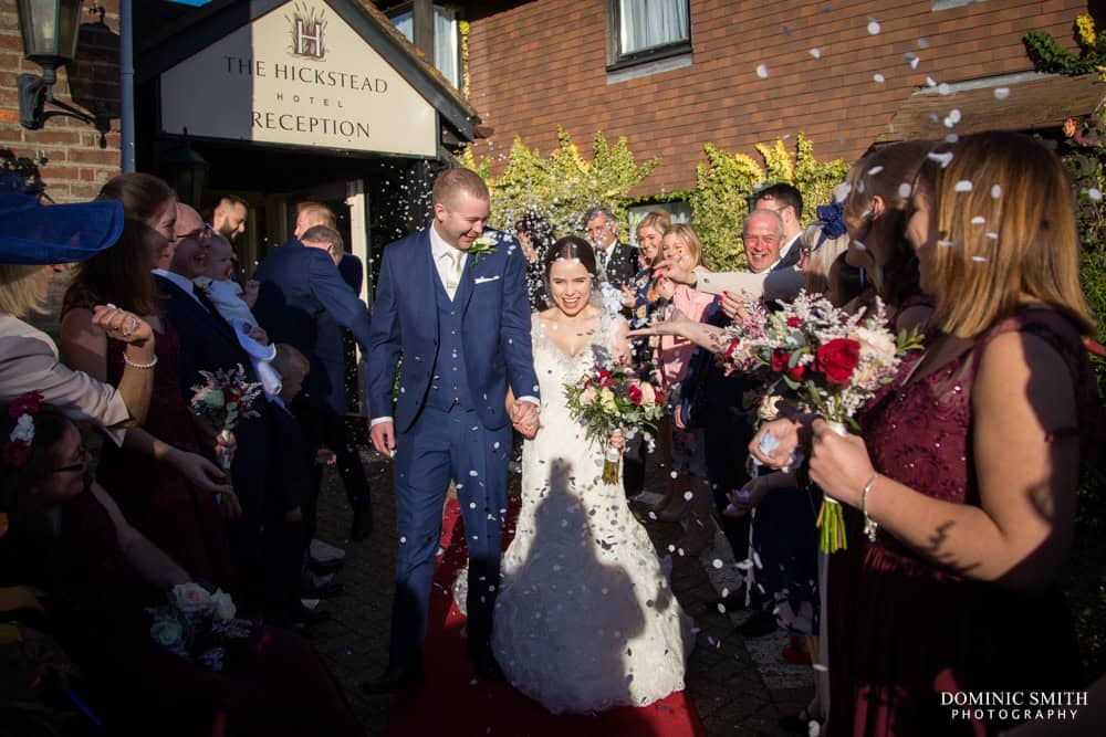 Confetti photo at Hickstead Hotel