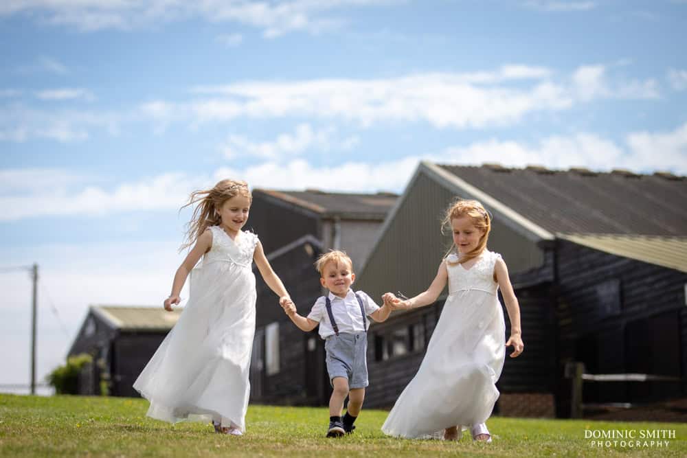 Bridesmaids and Paige Boy playing at Blackstock Country Estate