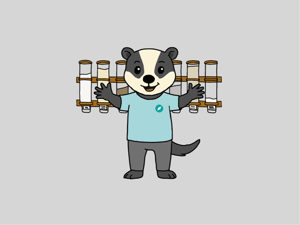 Illustration Dachs im Unverpackt-Laden