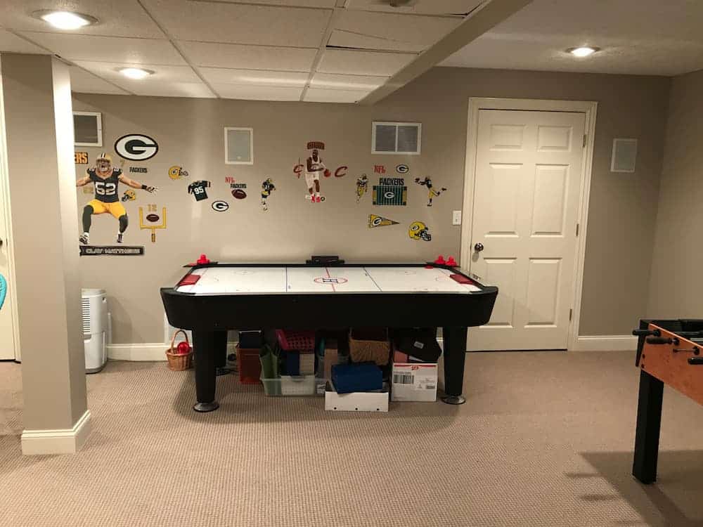 organized playroom after organizing session