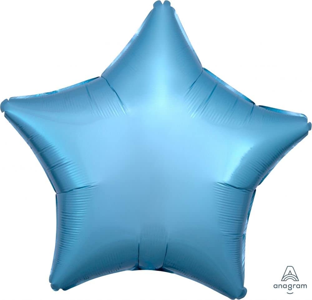 Light Blue Star Shaped Foil/ Mylar Balloon - 1 Pc, 18 "