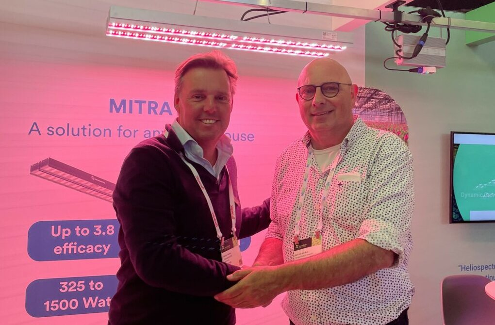 Bonny Hereen, CEO, Heliospectra en Aart Van den Bos, Tomatoworld
