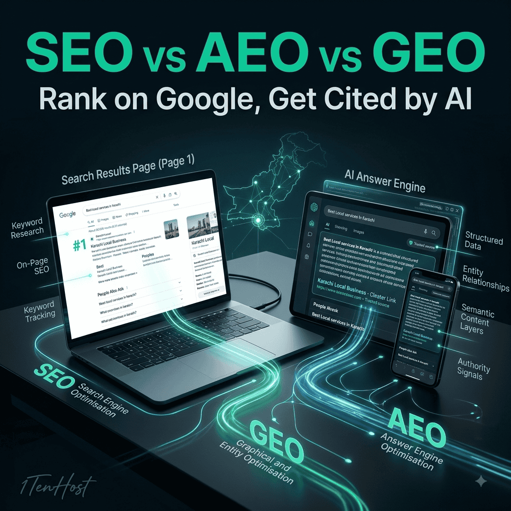 SEO vs AEO vs GEO: The Complete 2026 Guide to Ranking on Google and Getting Cited by AI