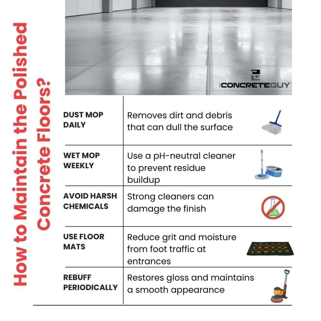 How to Maintain the Polished Concrete Floors