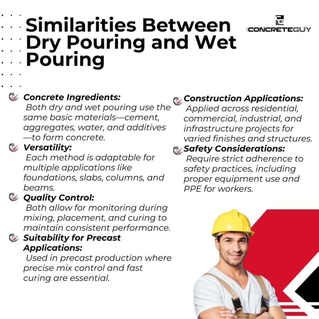 Similarities Between Dry Pouring and Wet Pouring